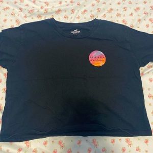 Black cropped t shirt